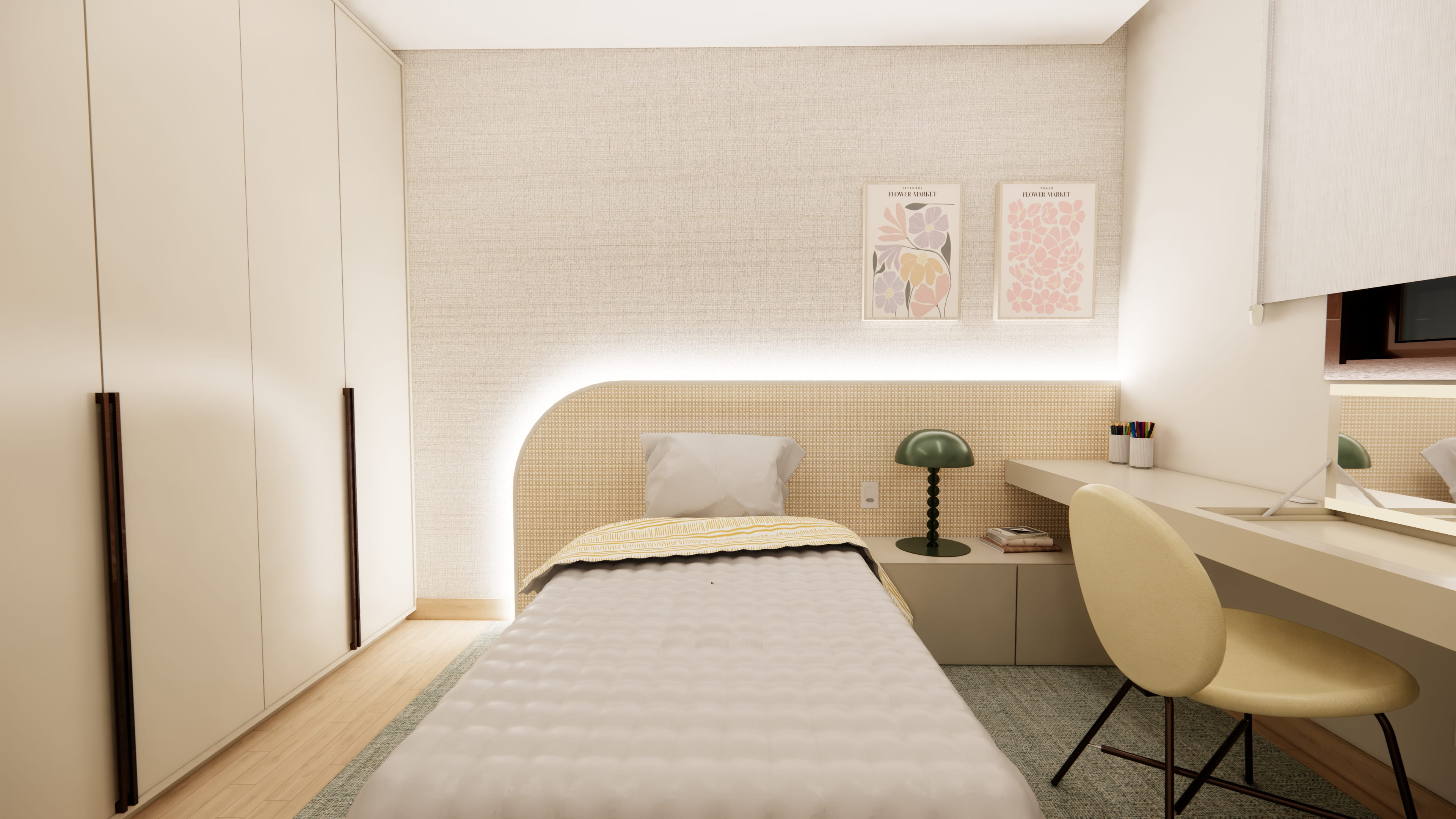 Quarto de solteiro do Serenity Residence