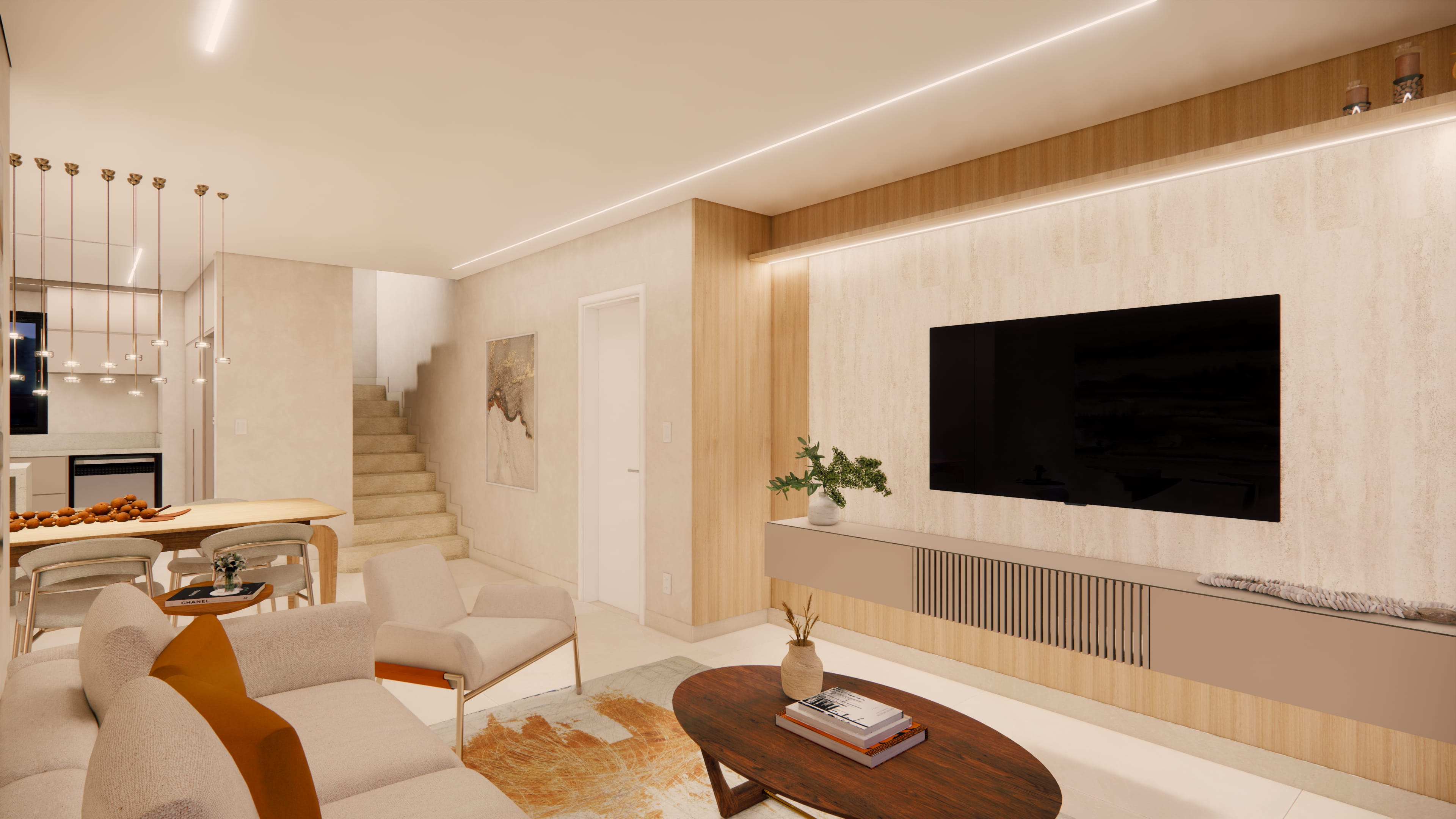 Sala da cobertura do Serenity Residence
