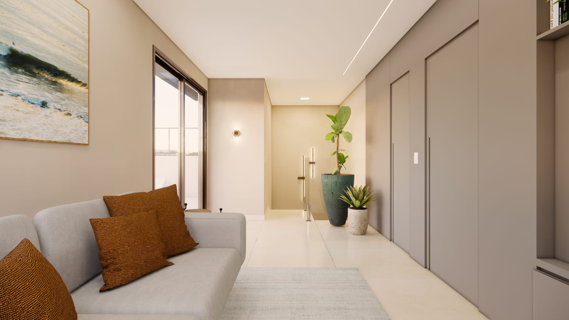 Sala de estar do apartamento no bairro Cidade Nova, BH